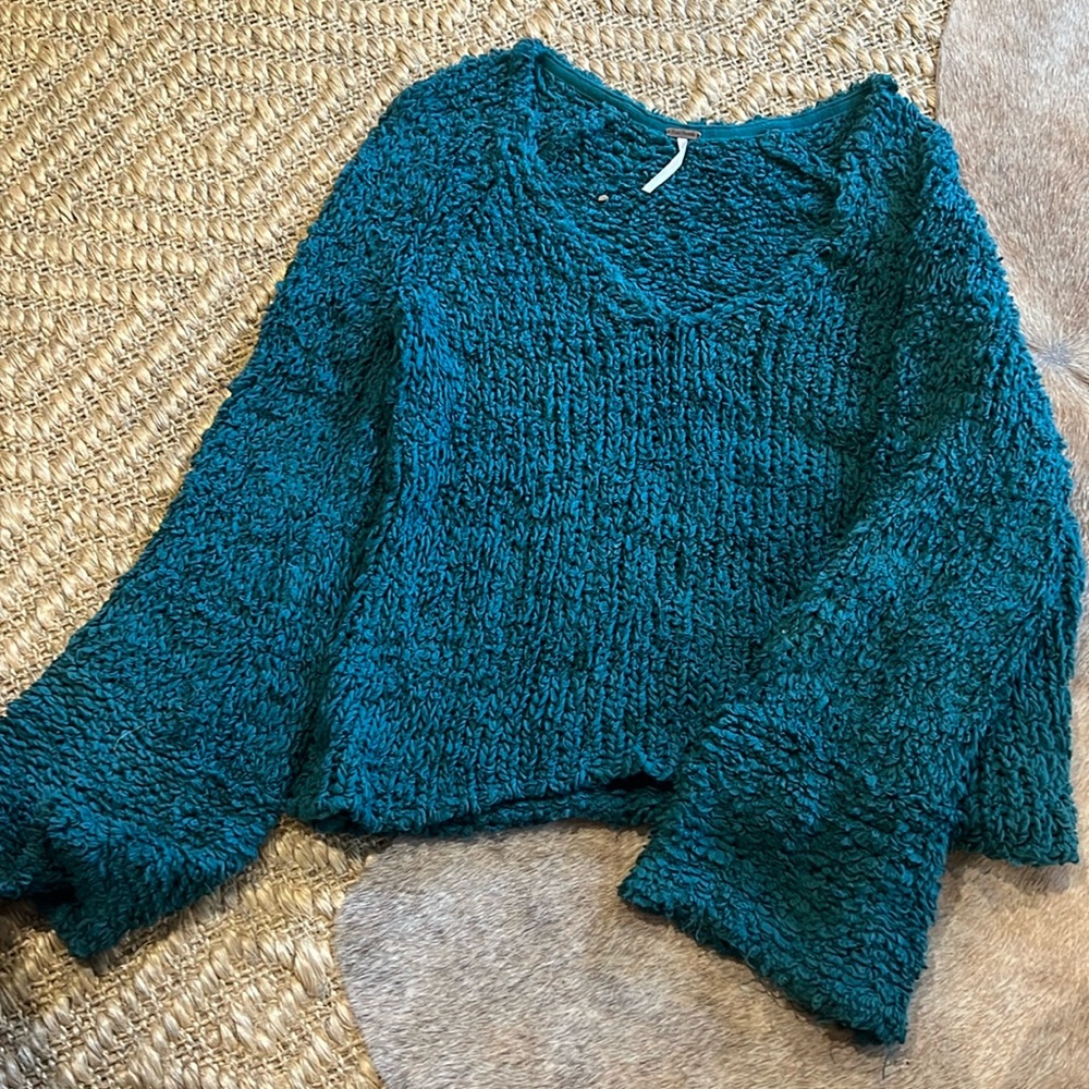 Teal free people sweater size S